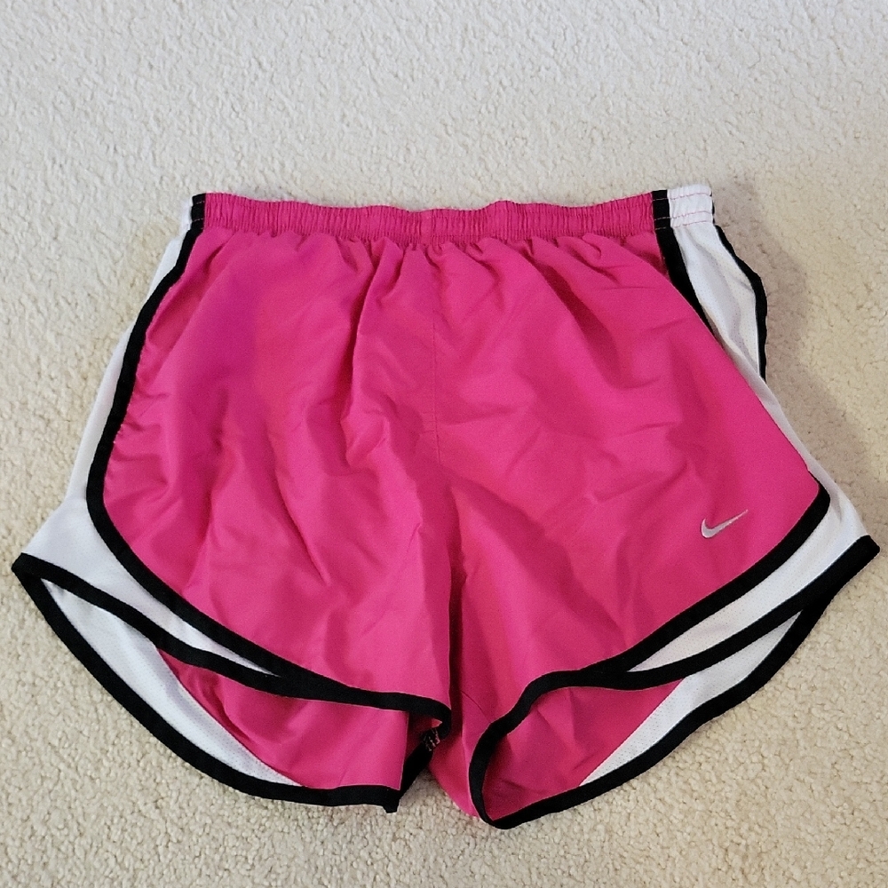 Nike Dri-fit Women's Hot Pink and White Athletic Shorts